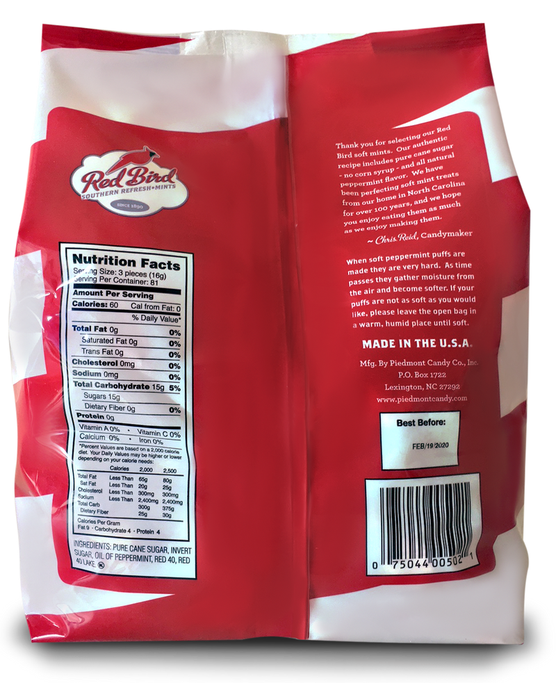 Red Bird® Soft Peppermint Candy Puffs, Individually Wrapped, 46 oz Bag