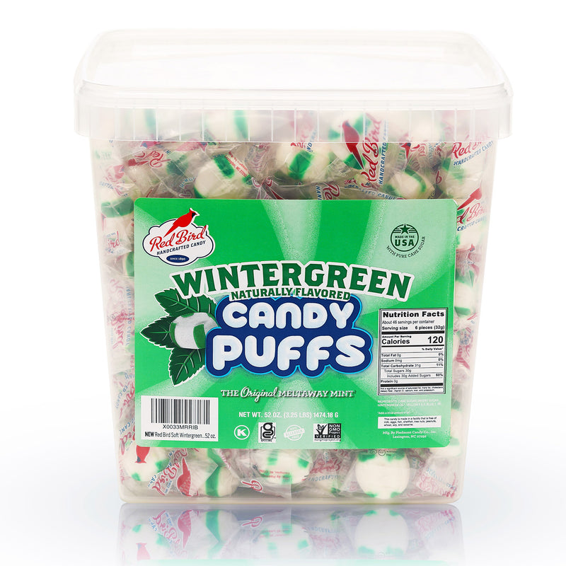 Red Bird® Soft Wintergreen Candy, Individually Wrapped, 52 oz Tub